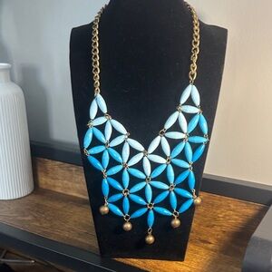 Vintage statement necklace. Gold and blue. Very good condition.